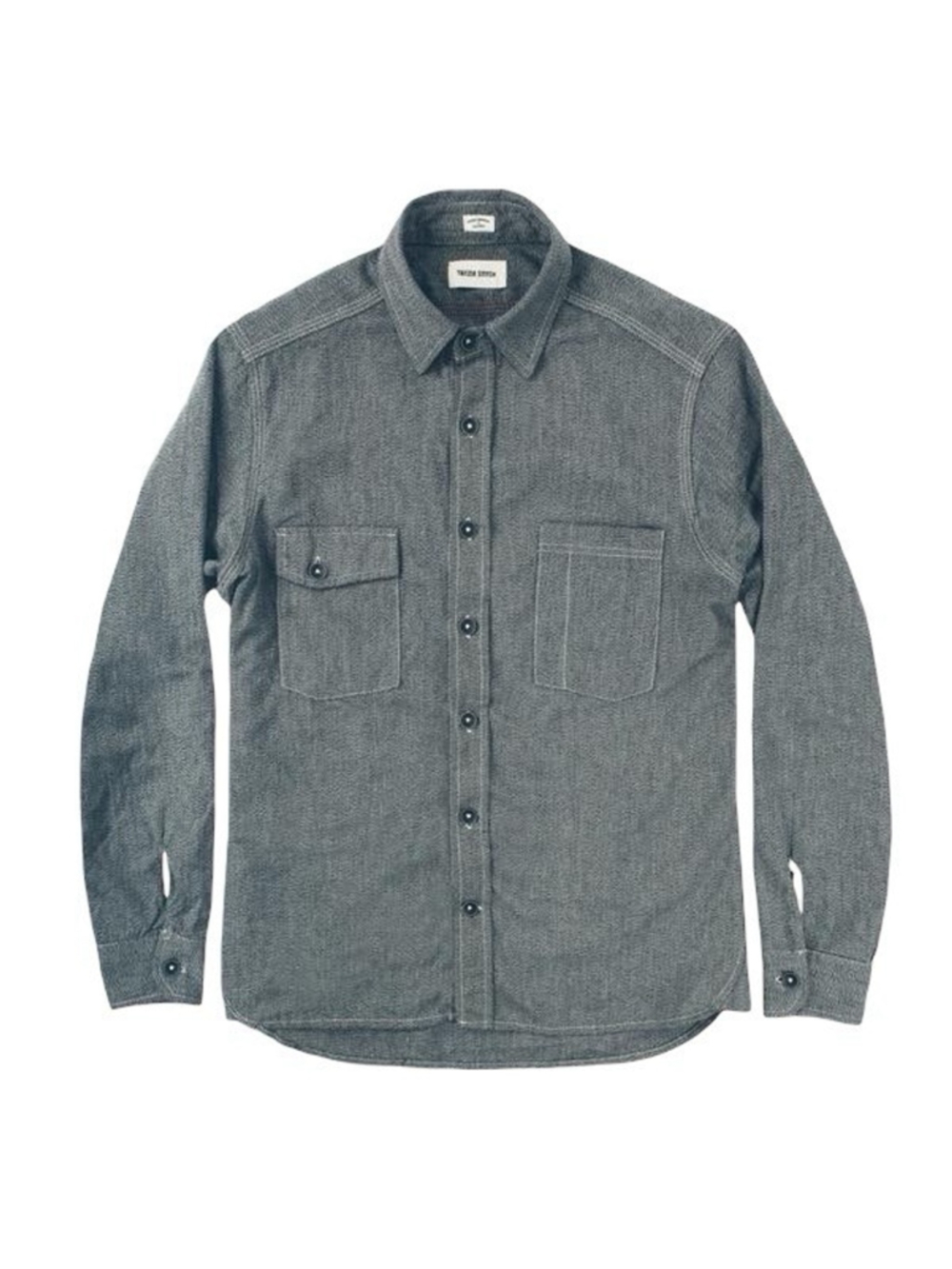 Taylor Stitch The Utility Shirt Mens 38 Salt Pepper Long Sleeve Button Up